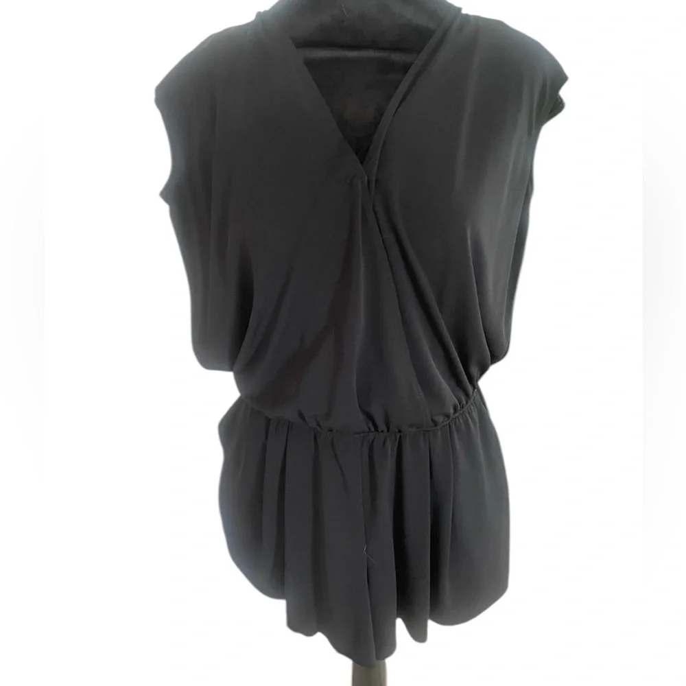 Black BCBG relaxed fit romper, Jumpsuit,Draped, V neck,shorts, Small